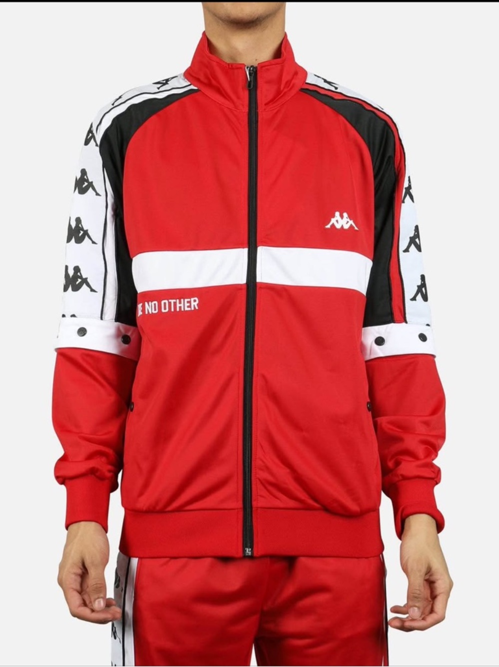 Kappa Red Track Jacket with White & Black Accents